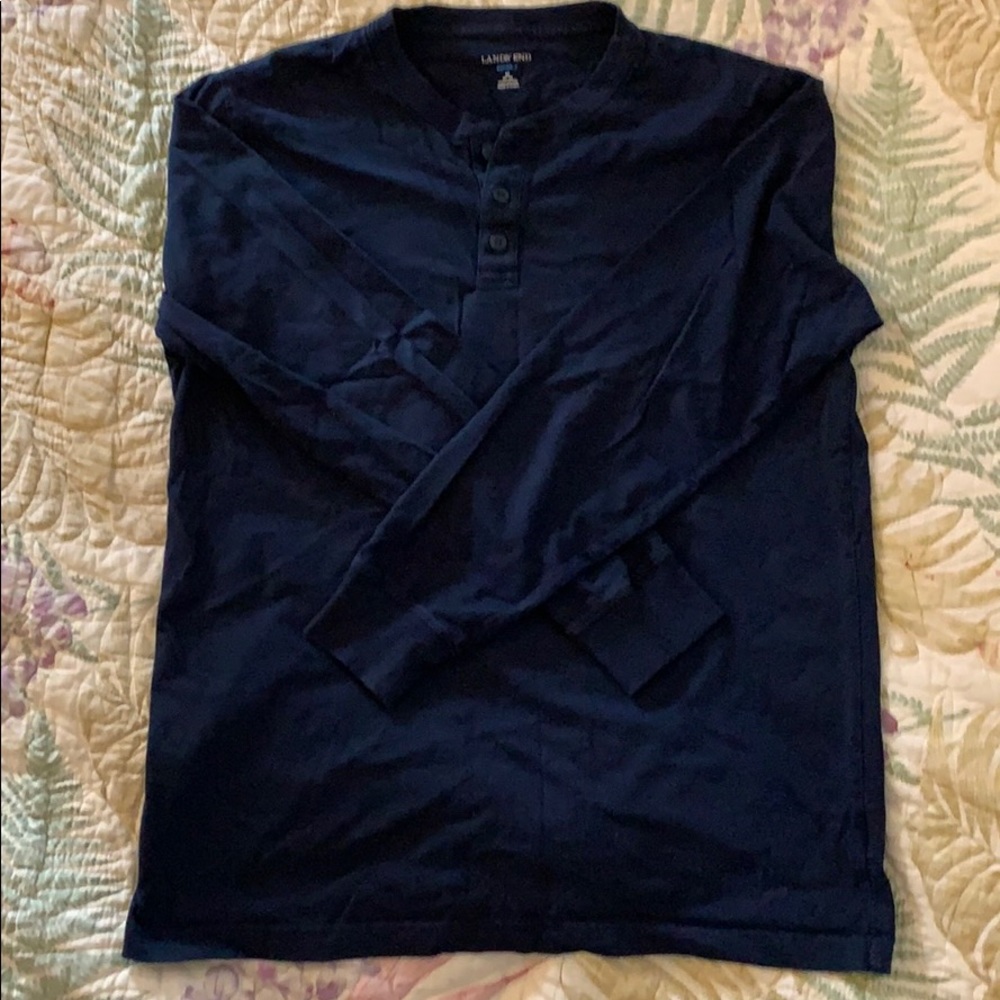 Land’s End Men’s Navy Super-T Long Sleeve M 38-40
